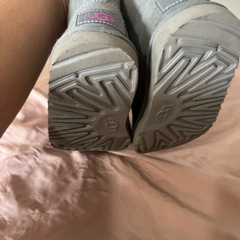UGG Boots in Gray with Pink Zippers - Picture 3 of 7